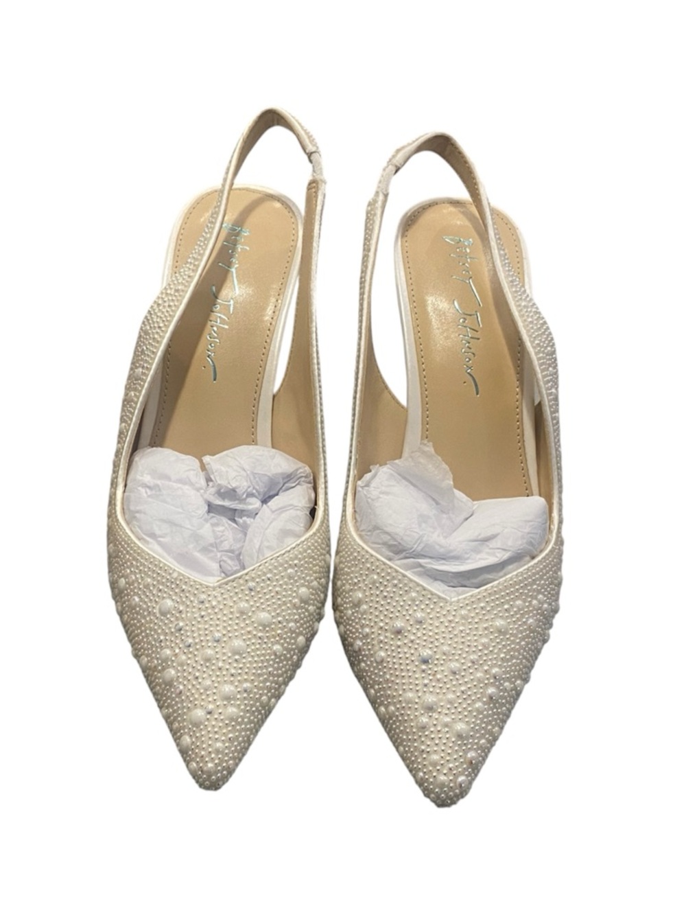 NEW!!! BETSEY JOHNSON CLARK SLINGBACK PUMPS - IVORY-Sz 6.5 wide - Picture 2 of 6